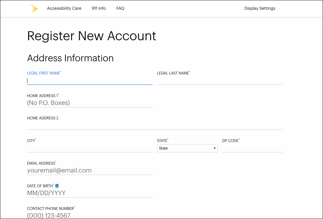 Register-New-Account-screen